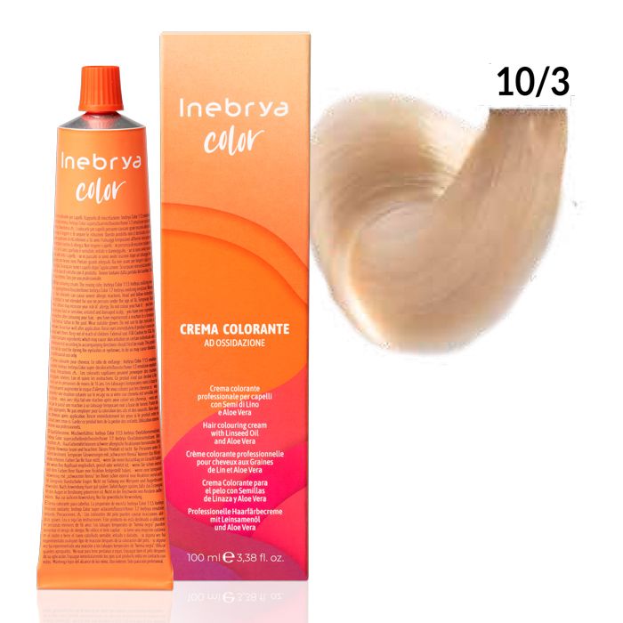 IMG_7480.jpeg Inebrya Color 10/3 - Blonde Platinum Light Golden 100ml - Image 1